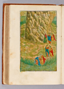 A sage-like old man with a long beard approaches Dante and asks how he has escaped Hell. Virgilio identifies the old man as Catone, who instructs Dante to clean himself before he can ascend Mount Purgatory. Virgilio picks a reed (which immediately grows back) and washes Dante's face for him.