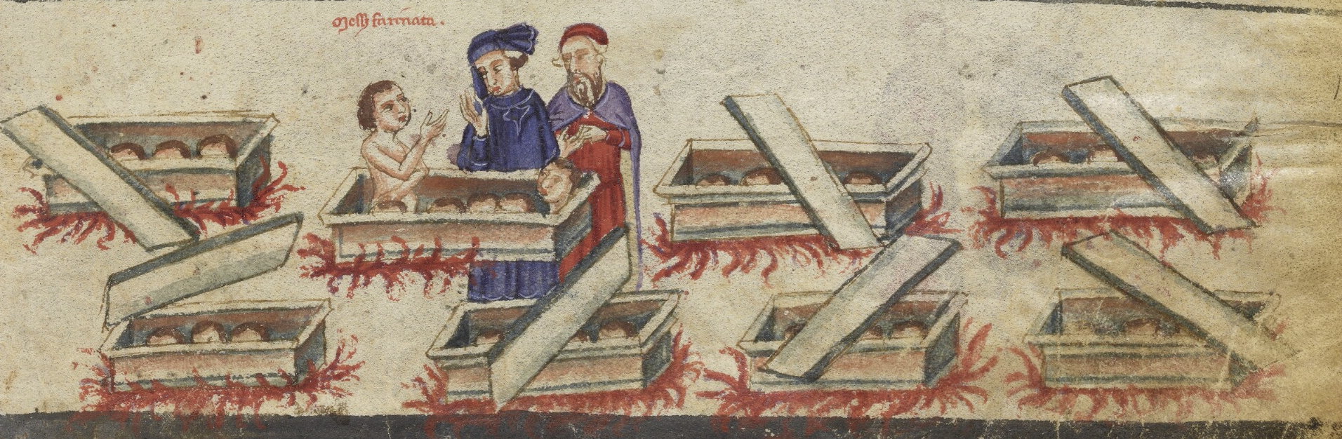 Dante and Virgilio meet Farinata in the 6th circle of hell